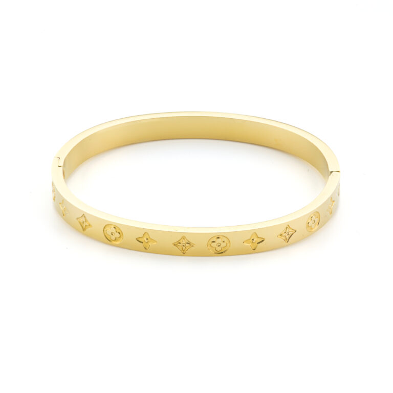 Bracelet Jonc à gravure Fleurs de Monogram